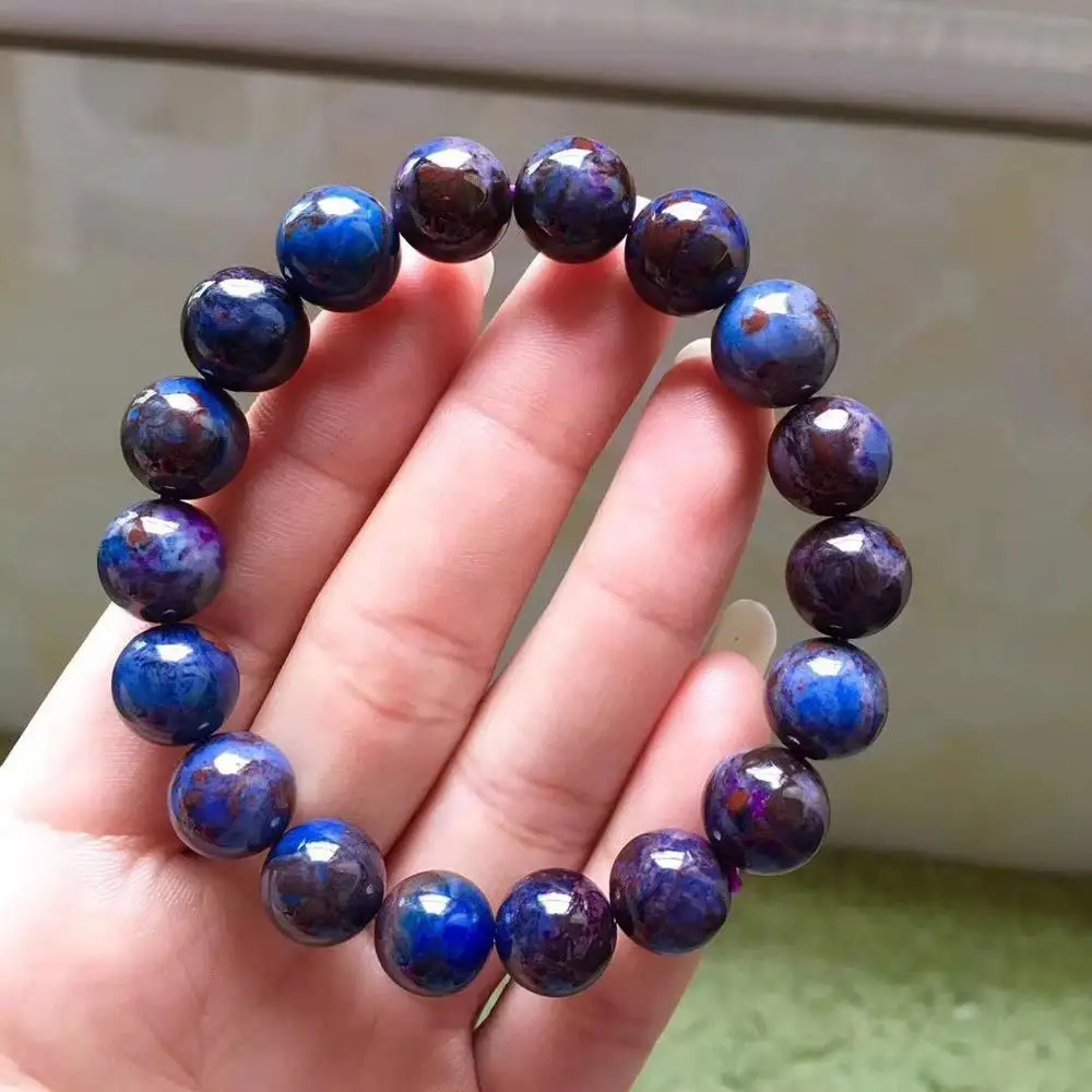 Сертификат натуральный Sugilite Королевский синий браслеты драгоценные камни