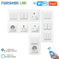 funshion whitewifi smart light wall switch push button de eu smart life tuya wireless remote control work with alexa google home
