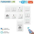 Настенный выключатель света Funshion WhiteWiFi, беспроводной пульт дистанционного управления для Alexa, Google Home