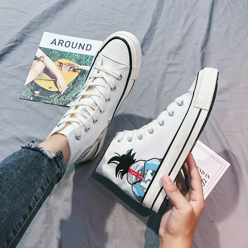 INSTANTARTS парусиновая обувь Вулканизированная кроссовки Dragon Ball Cool High Top Man Vegeta Super