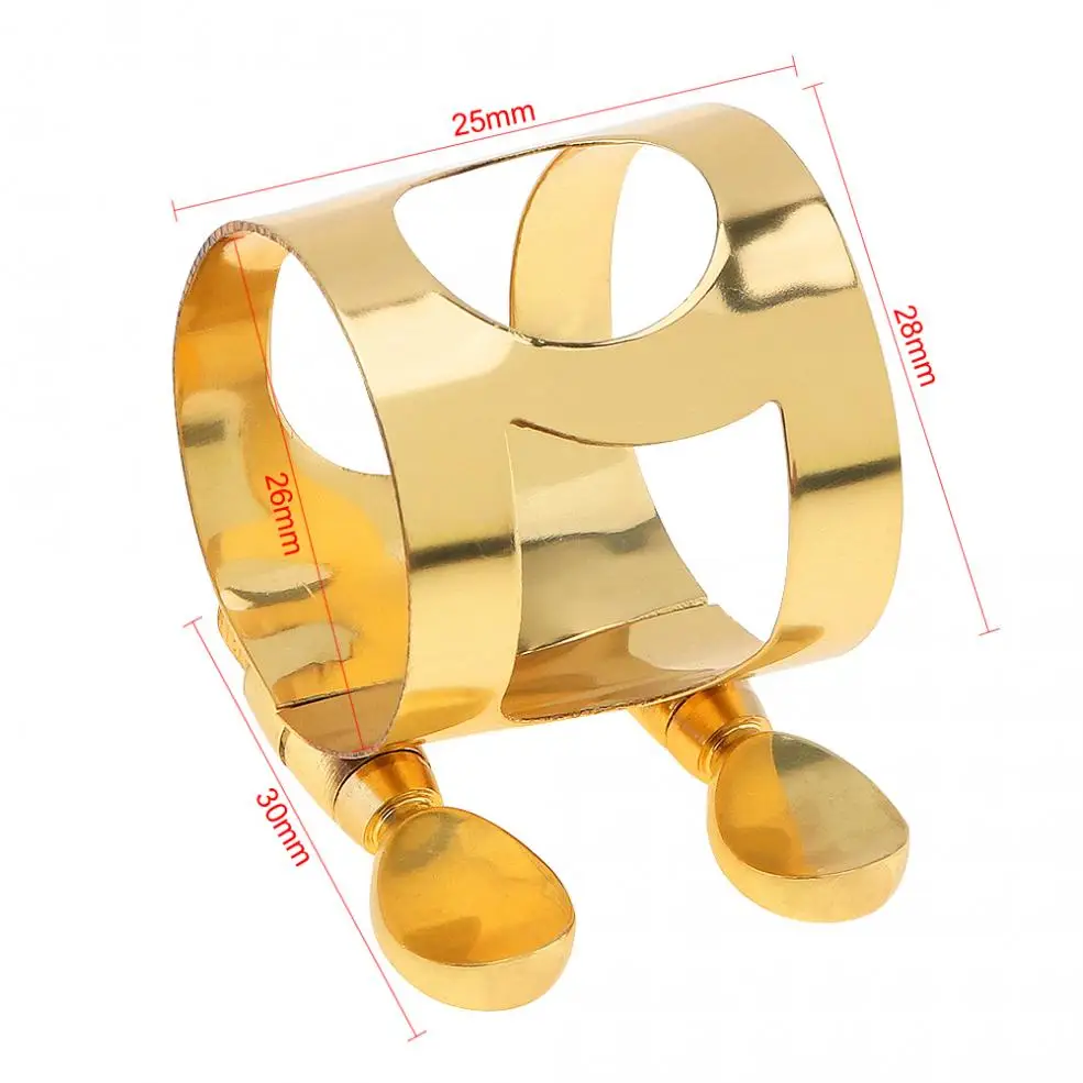 Альт-саксофон Лигатура мундштука позолоченный латунный лигатурный зажим для