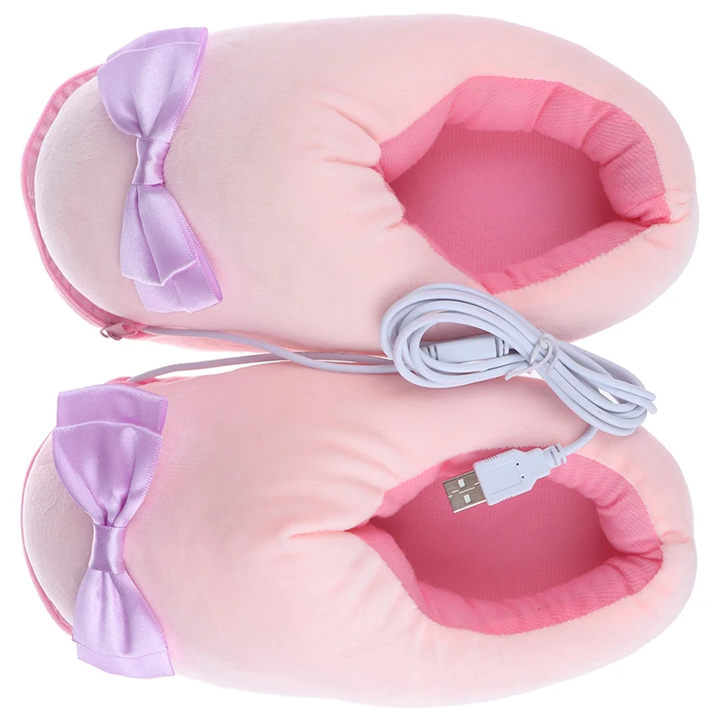1 пара практичный безопасный надежный плюшевый USB обогреватель для ног обувь