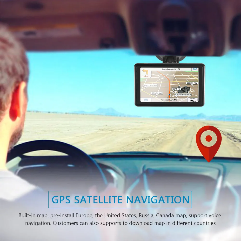 Автомобильный GPS навигатор HD 5 дюймов FM радио Bluetooth AVIN Navitel новейшая Карта Европы