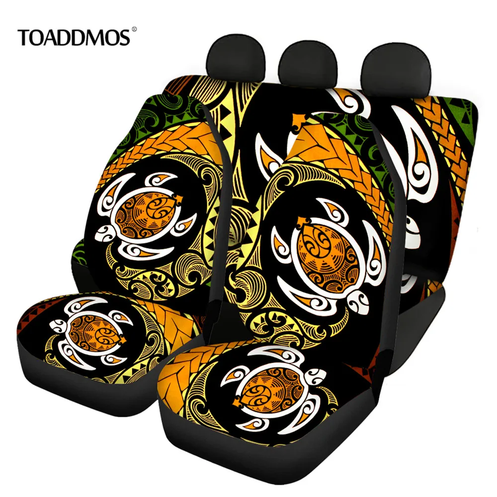 

TOADDMOS Гавайская Honu морская черепаха вихревой дизайн передних и задних сидений автомобиля набор из 4 стрейч сиденье протектор для автомобиле...