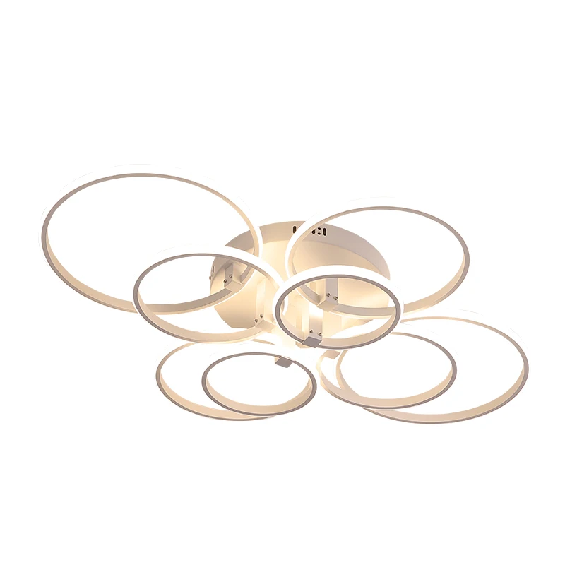 

NEO Gleam 8/6/4 Circle Rings Modern Chandelier led for living Room bedroom study room matte black/white Color Chandelier Fixture