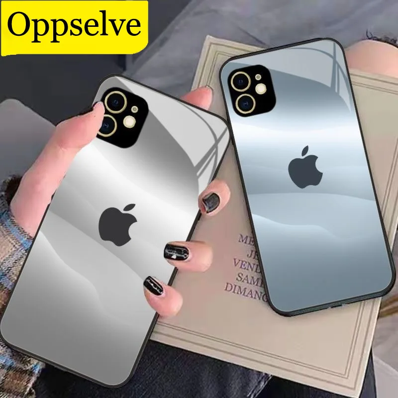 

Luxury Plating Square Soft Silicone Frame Case for iPhone 12 11 Pro Max Mini X XR XS 7 8 6 S Plus Tempered Glas Shockproof Cover