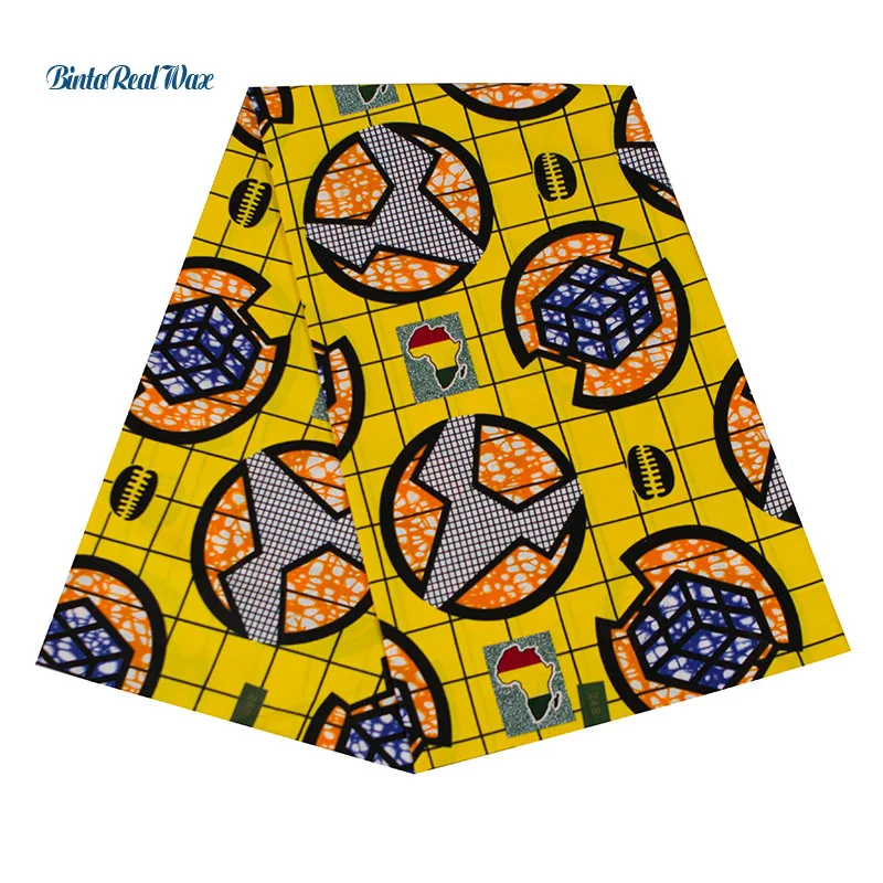 Ткань высокого качества желтый хлопковый воск в африканском стиле ткань батик