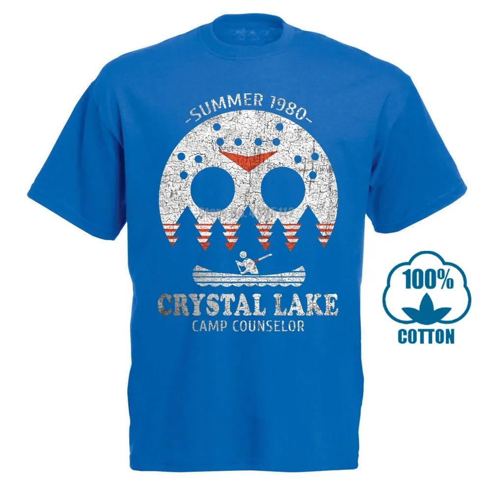 Синий Crystal Lake Camp consultant футболка 13 Friday Jason Horror 13Th Fun - Цвет: Синий