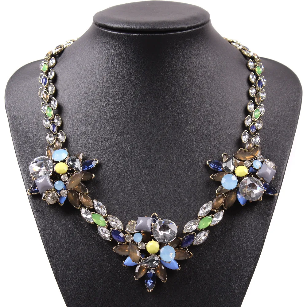 Новая модель модный дизайн Роскошная подвеска массивное хрустальное ожерелье