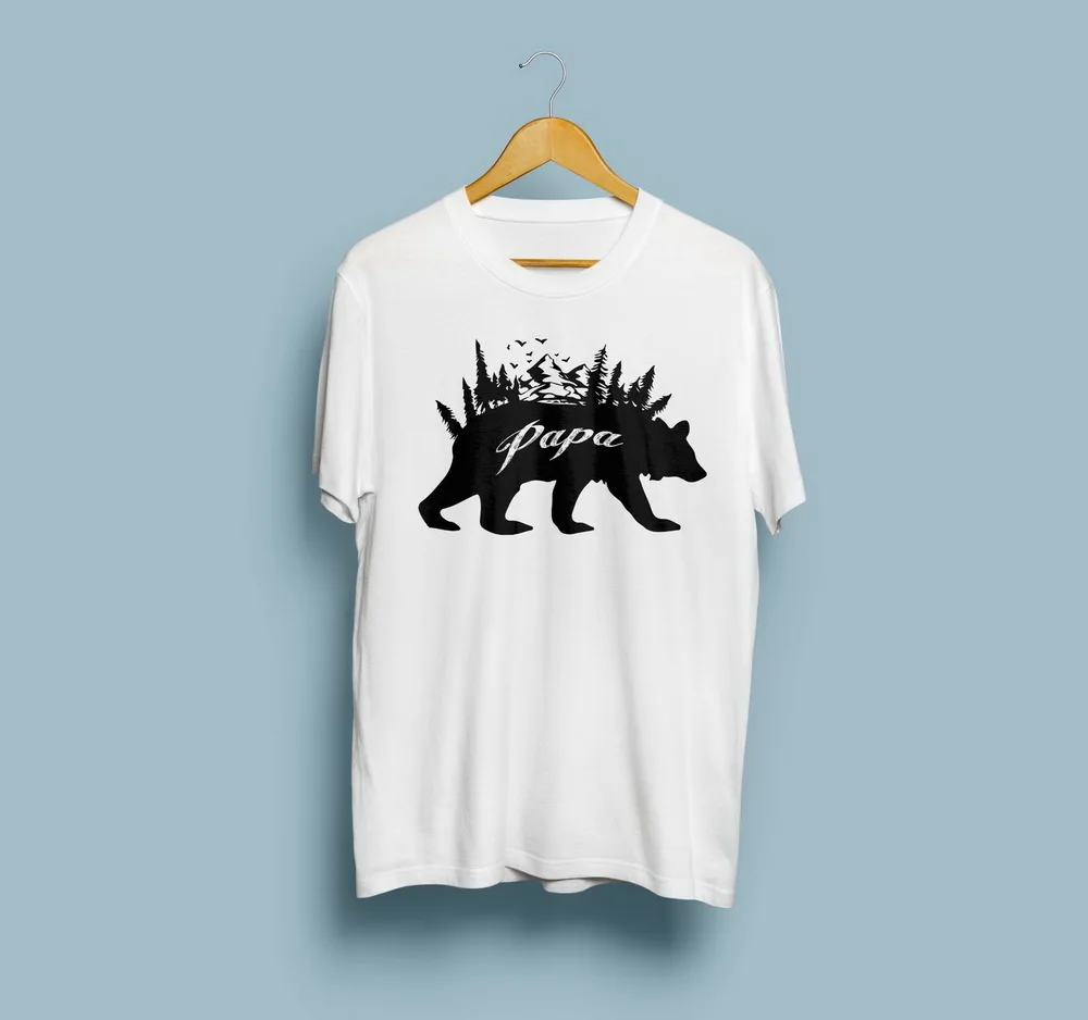Папа медведь унисекс животное футболка подарок для Него короткий рукав лучший