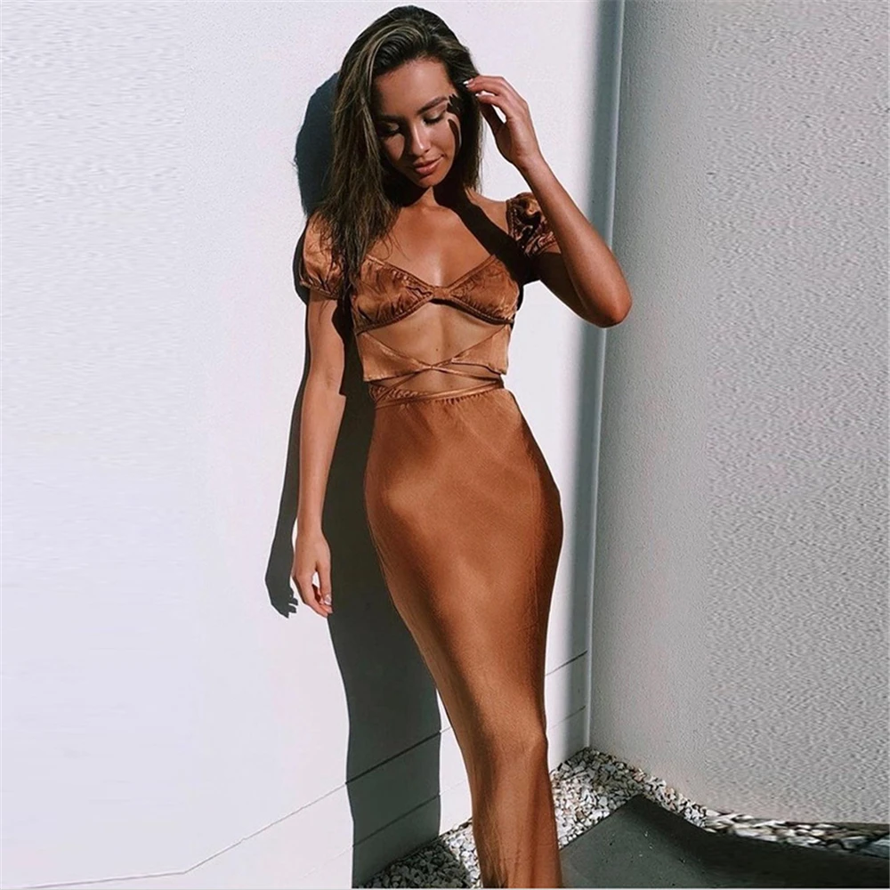 

Summer Dress Robe Longue Maxi Vestidos De Verano Clothes For Women 2021 Mujer Femme Long Ete Bandage Streetwear Blue Largos Noir