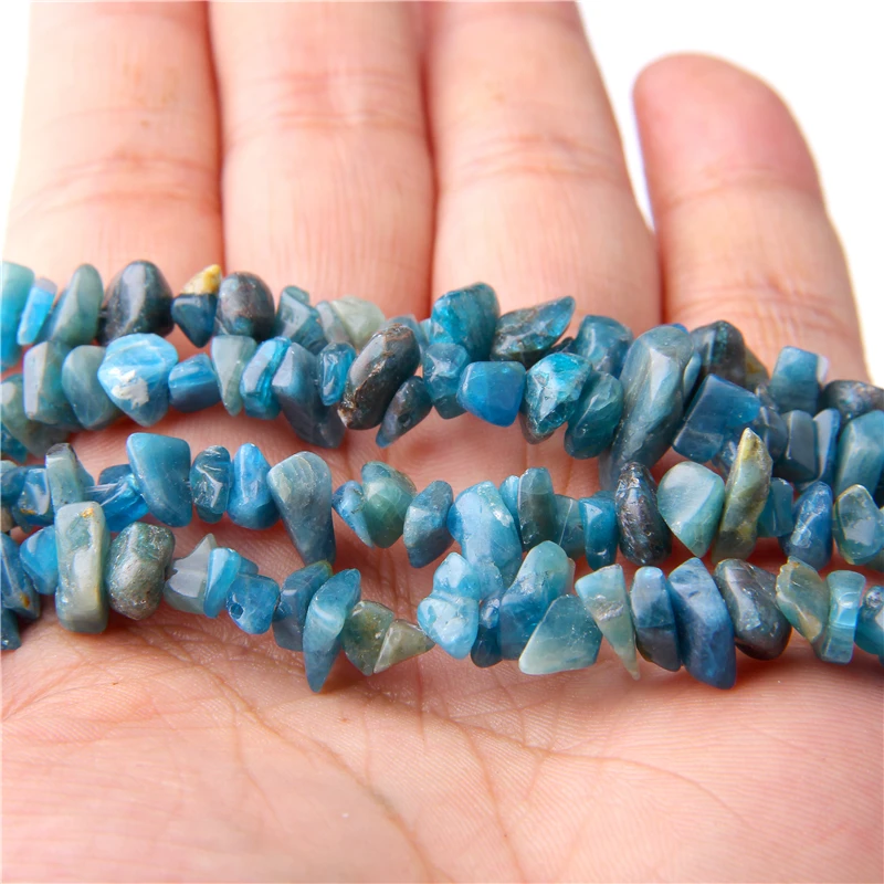 Бусины Из Натурального синего апатита нестандартные бусины из голубого