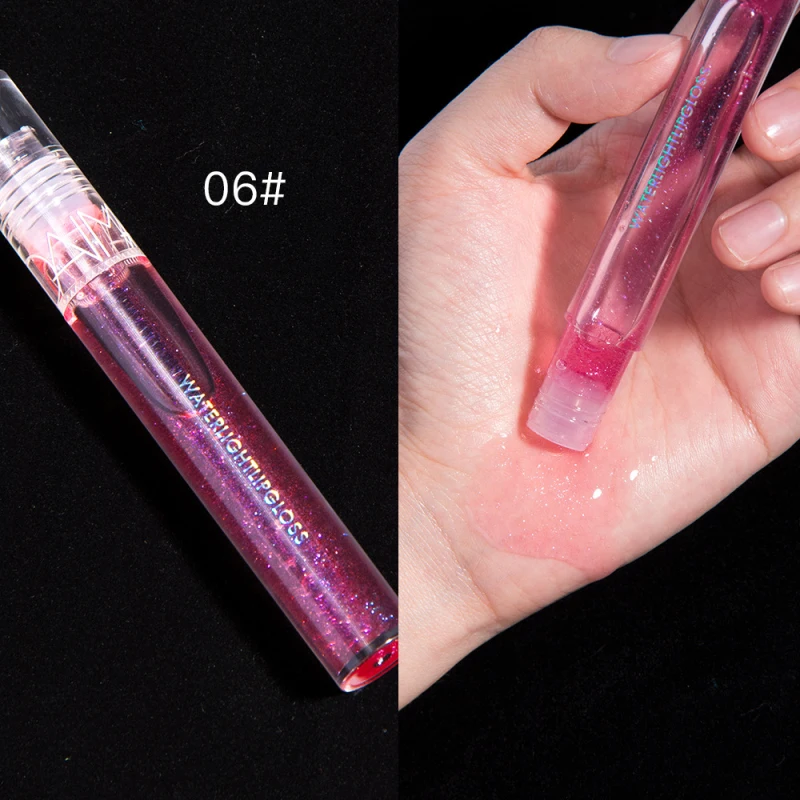 

6 Colors Mirror Transparent Lip Glaze Long Lasting Moisturizing Lip Gloss Glitter Liquid Lipstick Lip Oil Lips Tint Care TSLM2