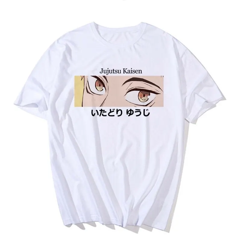 Female's T Shirt Harajuku Anime Unisex Tshirt Women Jujutsu Kaisen Gojo Satoru Yuji Itadori Funny Graffiti Printed Summer Tops
