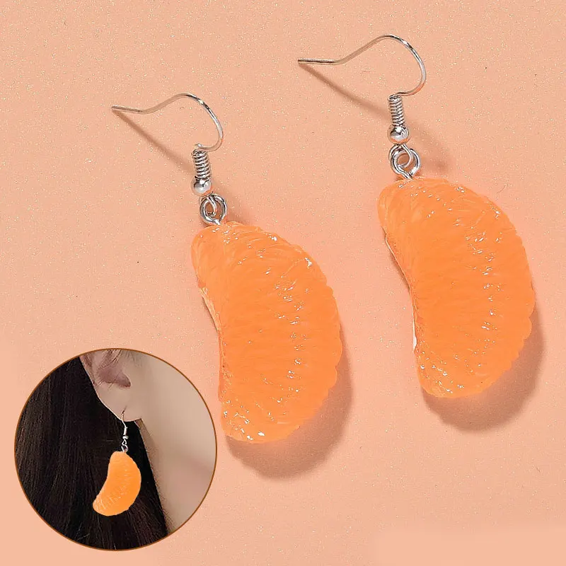 

2021 New Sweet 3dD Simulation Orange Petals Earring Drop Earrings For Women Girls Wedding Jewelry Gift vAccessories