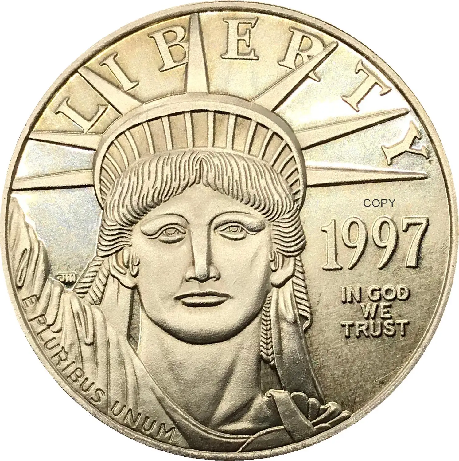 

США 100 долларов, американская платиновая монета в виде орла, 1997 латунная металлическая копировальная монета