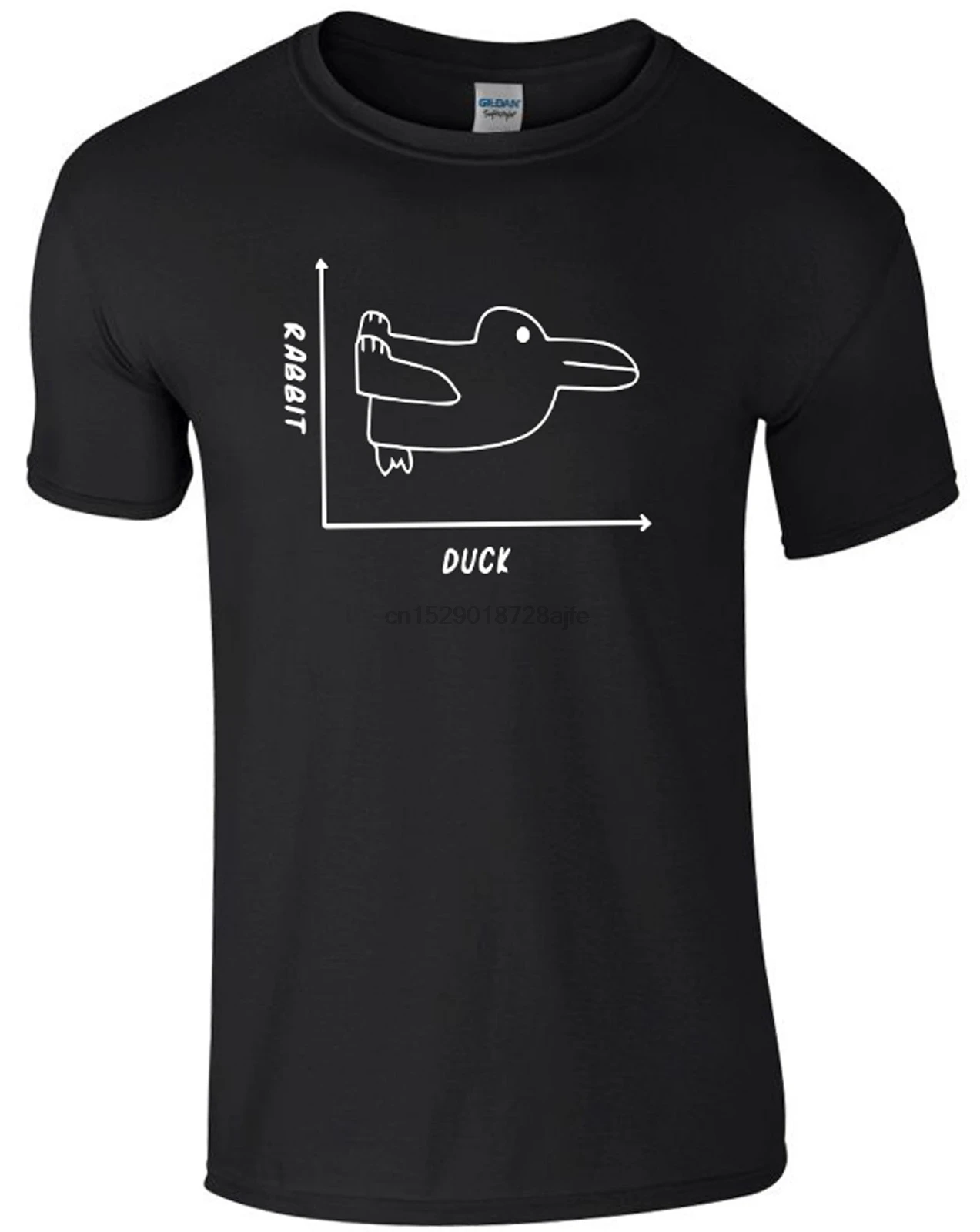 

Duck- Rabbit- Funny matter of perception unisex Black t-shirt