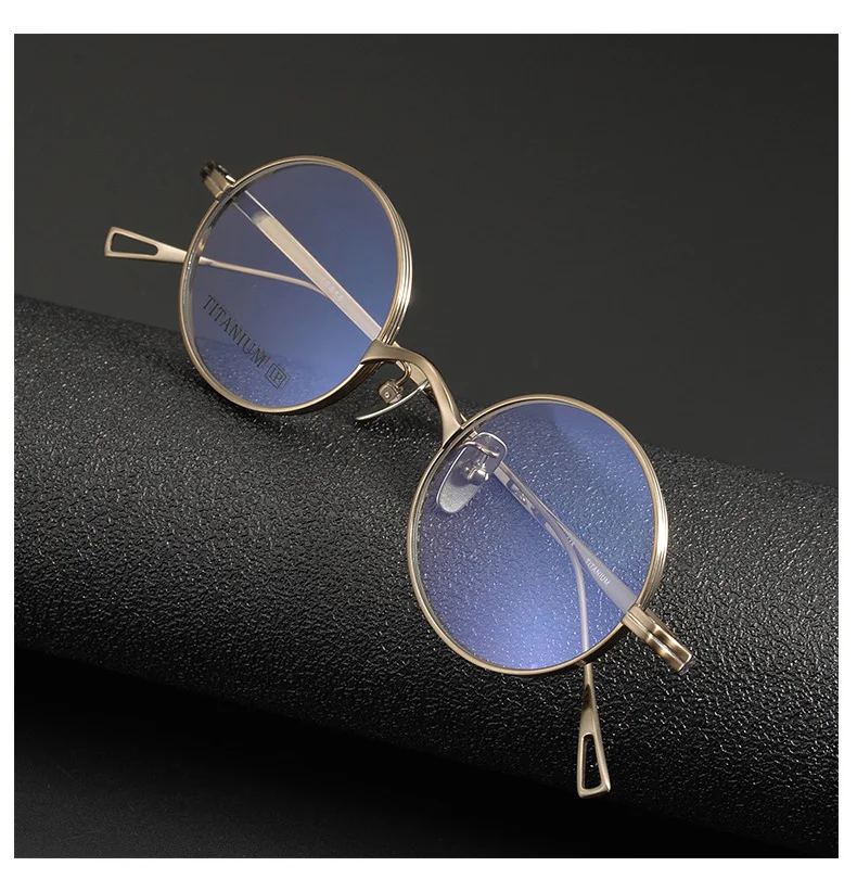 Мужские и женские круглые очки IP из чистого титана винтажные японские для