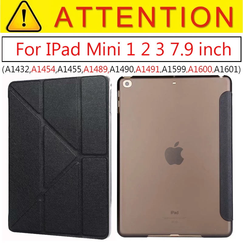 Mini 1 2 3 Black Ультратонкий чехол для IPad Mini 1 2 3 чехол из искусственной кожи чехол-подставка эластичная кожа геометрический флип-чехол для Apple IPad Mini чехол Fundas - Цвет: Mini 1 2 3 Black