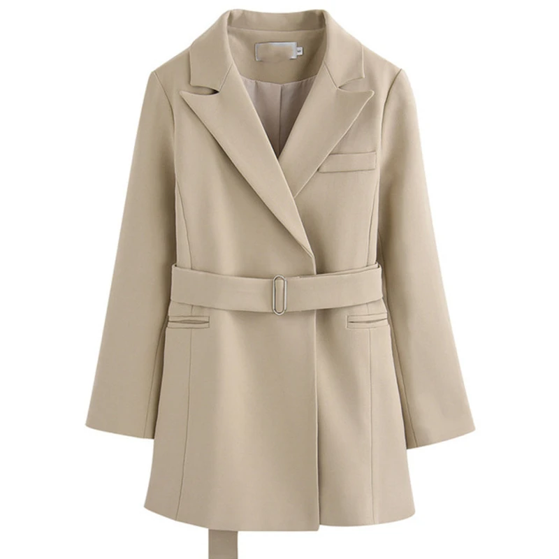 Весенне зимний женский модный офисный костюм на пуговицах Повседневная тонкая