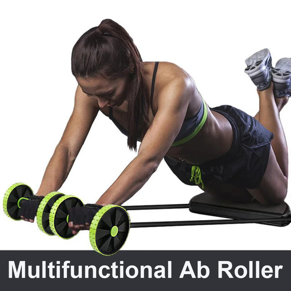 

Fitness Home Gym Equipment Ab Roller Abdominal Exercise Machine with Resistance Pull Rope Multifuction Training Ab Wheels Roller