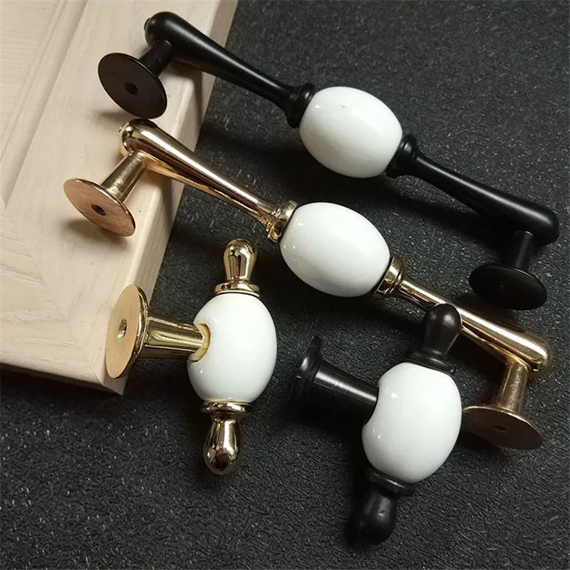 KK &amp FING Европейская мода Белые керамические дверные ручки шкафа ящика кухонный