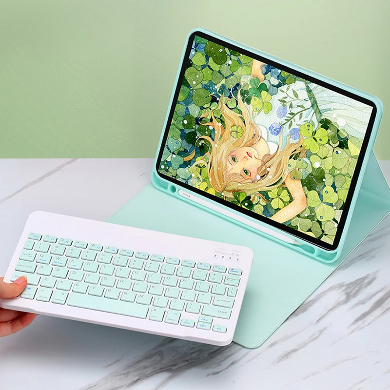 

Bluetooth Keyboard Case With Pencil Holder For iPad Pro 2020 11 10.5 Tablet Flip Stand Case For iPad 10.2 9.7 10.9 Sleeve