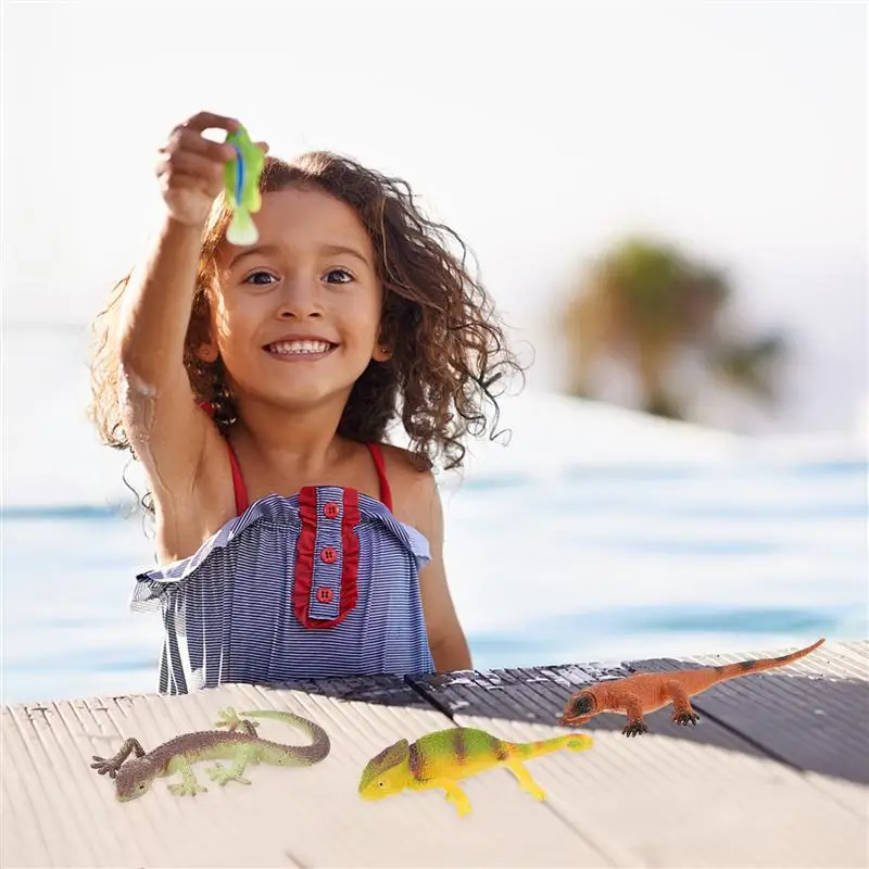 

6pcs Simulated Realistic Lizard Shape Decoration for Home Decor Animal Recognizing Early Education