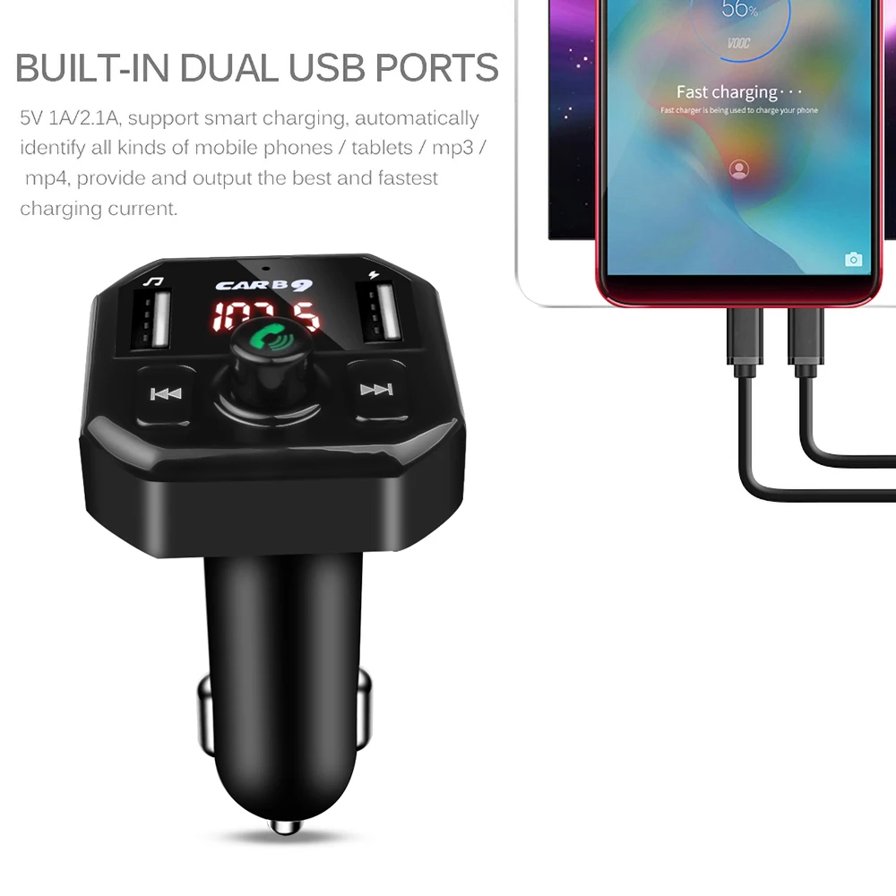 Автомобильное зарядное устройство Kebidu с мини-USB Bluetooth для телефона FM-передатчик