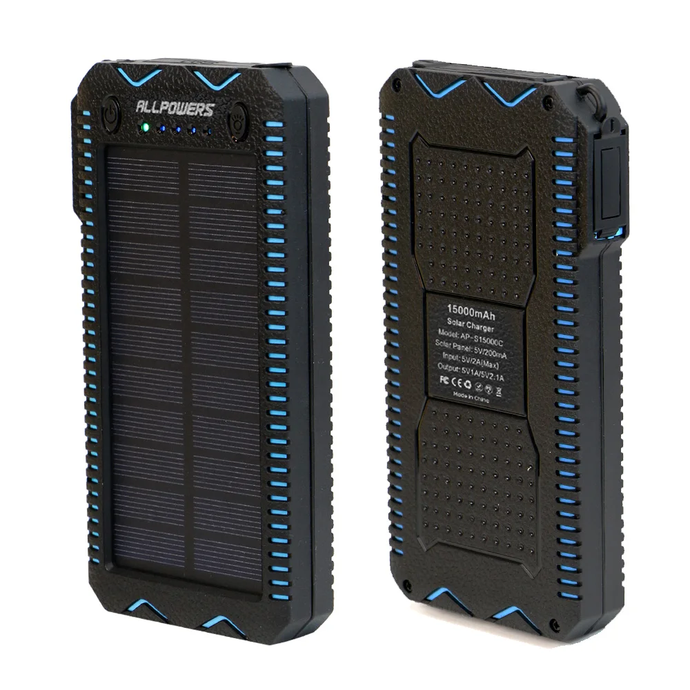 Все мощности S 15000mAh Солнечная батарея портативная Внешняя батарея солнечная батарея зарядное устройство с электрическая зажигалка для сигарет для телефона