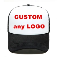 1pcs custom logo trucker hat own design baseball caps mesh summer sun adjustable size baseball cap men women visor print logo