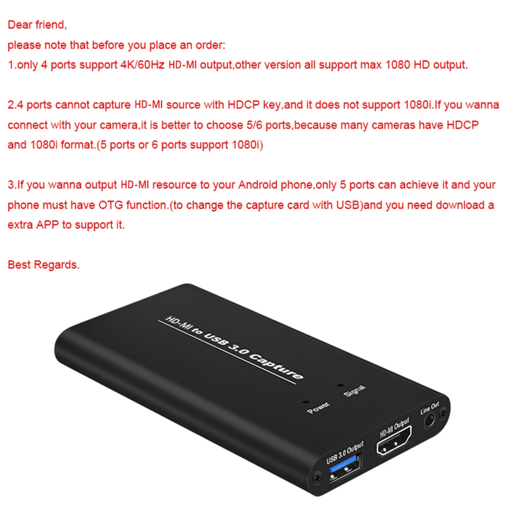 KuWFi HD MI для USB2.0 Карта видеозахвата 4K60Hz видео Запись коробка потоковая трансляция