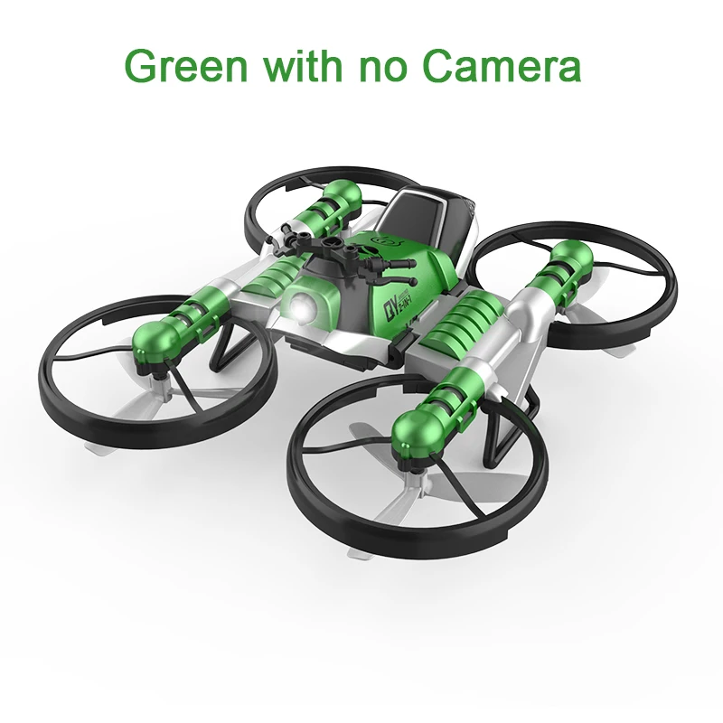 green with no camera Уникальный H6 2-в-1 складной RC Drone с камерой автомобиля многофункциональный складной самолета электромобиль 6-осевой Квадрокоптер игрушка - Цвет: green with no camera