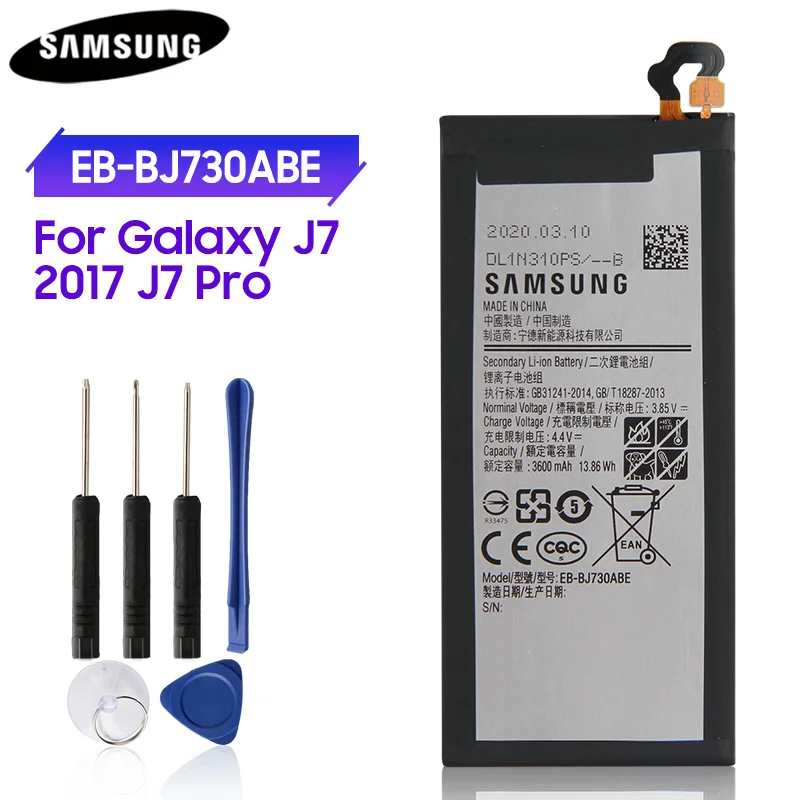 Оригинальный аккумулятор EB-BJ730ABE для Samsung GALAXY J7 Pro 2017 SM-J730F SM-J730FM J730F J730G J730DS J730FM J730GM