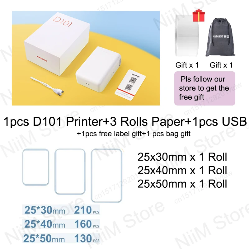 NiiMBOT D101 D11 D110 Plus Label Machine Printing Paper Maker Commodity Price Tag Printer Paper Thermal Printer Jingchen