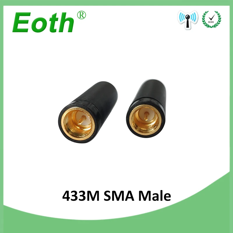 EOTH 10pcs 433mhz antenna 2~3dbi sma male lora antene pbx iot module lorawan signal receiver antena high gain