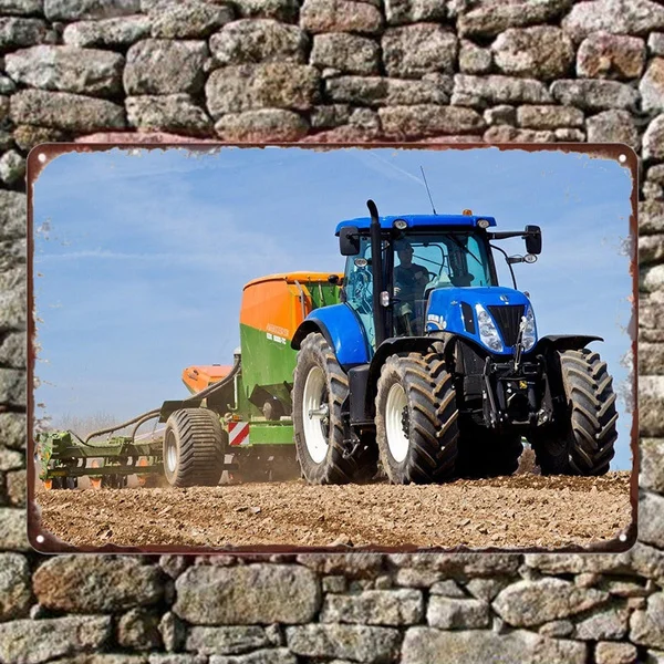 Новый голландский трактор оловянный знак настенное украшение металлический