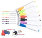 1 шт. цветные ручки для воды, магнитная доска для сухой сушки, наконечник с бесплатным ластиком, резиновая щетка, магниты на холодильник, белая ручка-маркер для доски