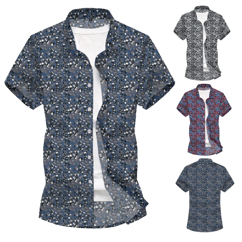 

Новинка 202, Мужская винтажная рубашка с 3D-принтом для мужчин, гавайская рубашка с короткими рукавами и цветочным принтом