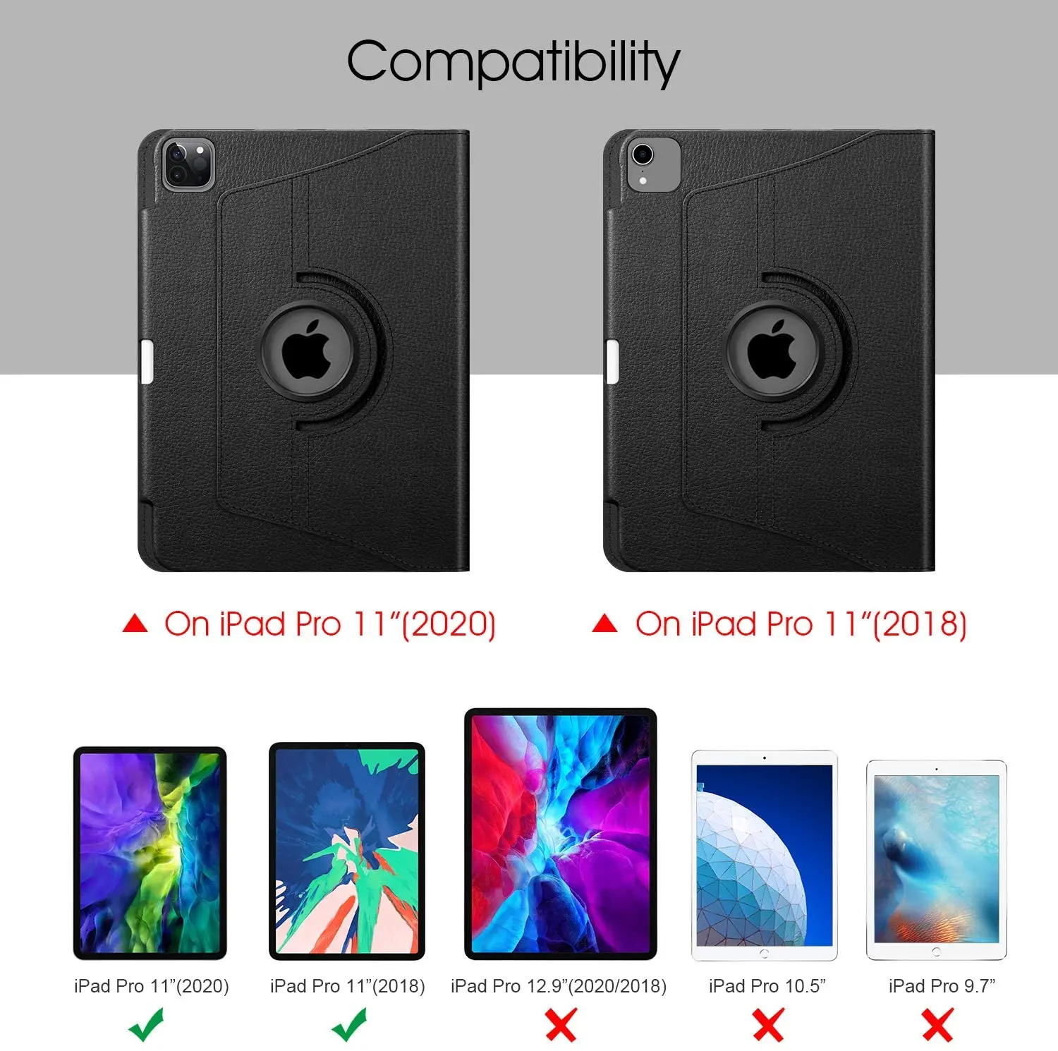 Чехол для iPad Pro 11 2020 A2228/A2231 вращающаяся на 360 Градусов Подставка-книжка умный