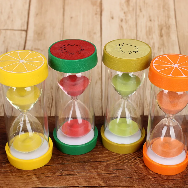 New Hourglass 5/10/15/20/30 Minutes Timer Colorful Fruits Sand Watch Clock 60 Minute Gift Timer Home Decor Accessories Tableware