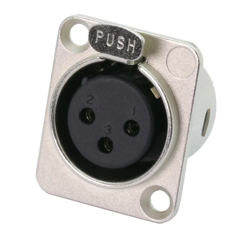 

100pcs/lot 3/4/5 Pins XLR Female Jack Panel Mount Nickel Plated XLR Socket Chassis Microphone MIC Cable Terminal Wire Connector