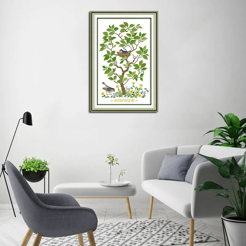 Joy Sunday Птичье гнездо наборы для вышивки крестиком 14CT ткань с изображением