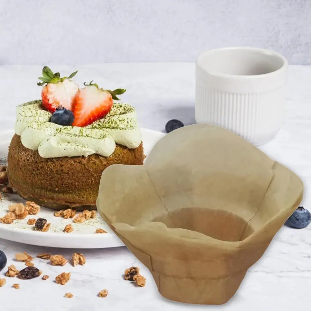 

Simple 200Pcs Durable Easy Release Muffin Baking Cup Oil Proof Paper Muffin Baking Cup Premium Baking Assistant