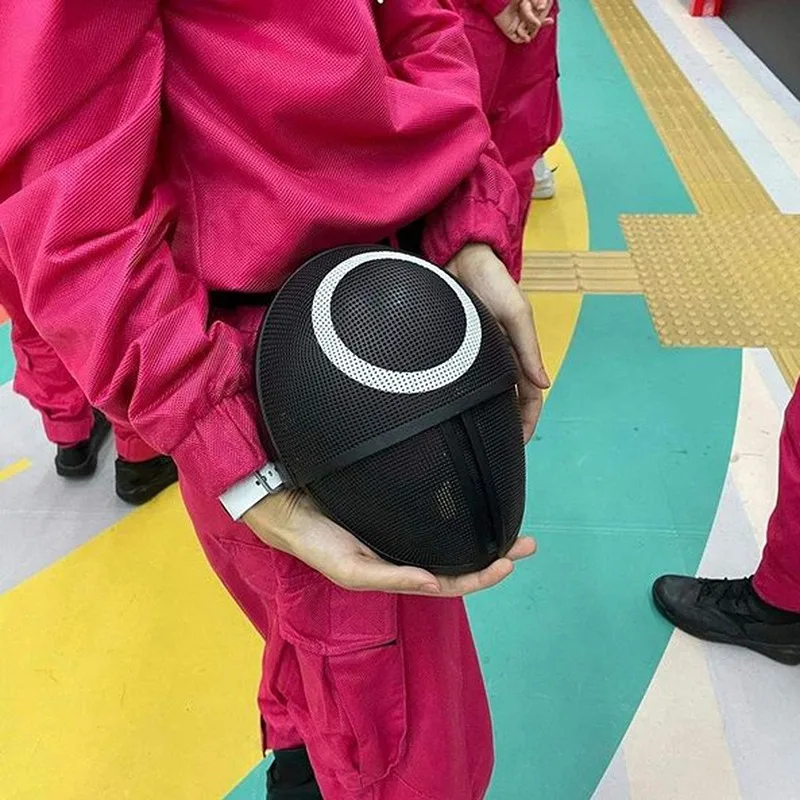 Маска для косплея из игры кальмар треугольная квадратная круглая с красным