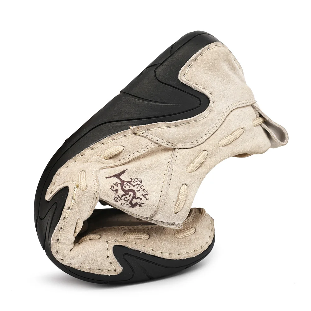 SALUDAS Men'S Leather Casual Shoes Comfortable Fashion Walking Shoe Handmade Breathable Sneakers Summer Moccasins Loafers