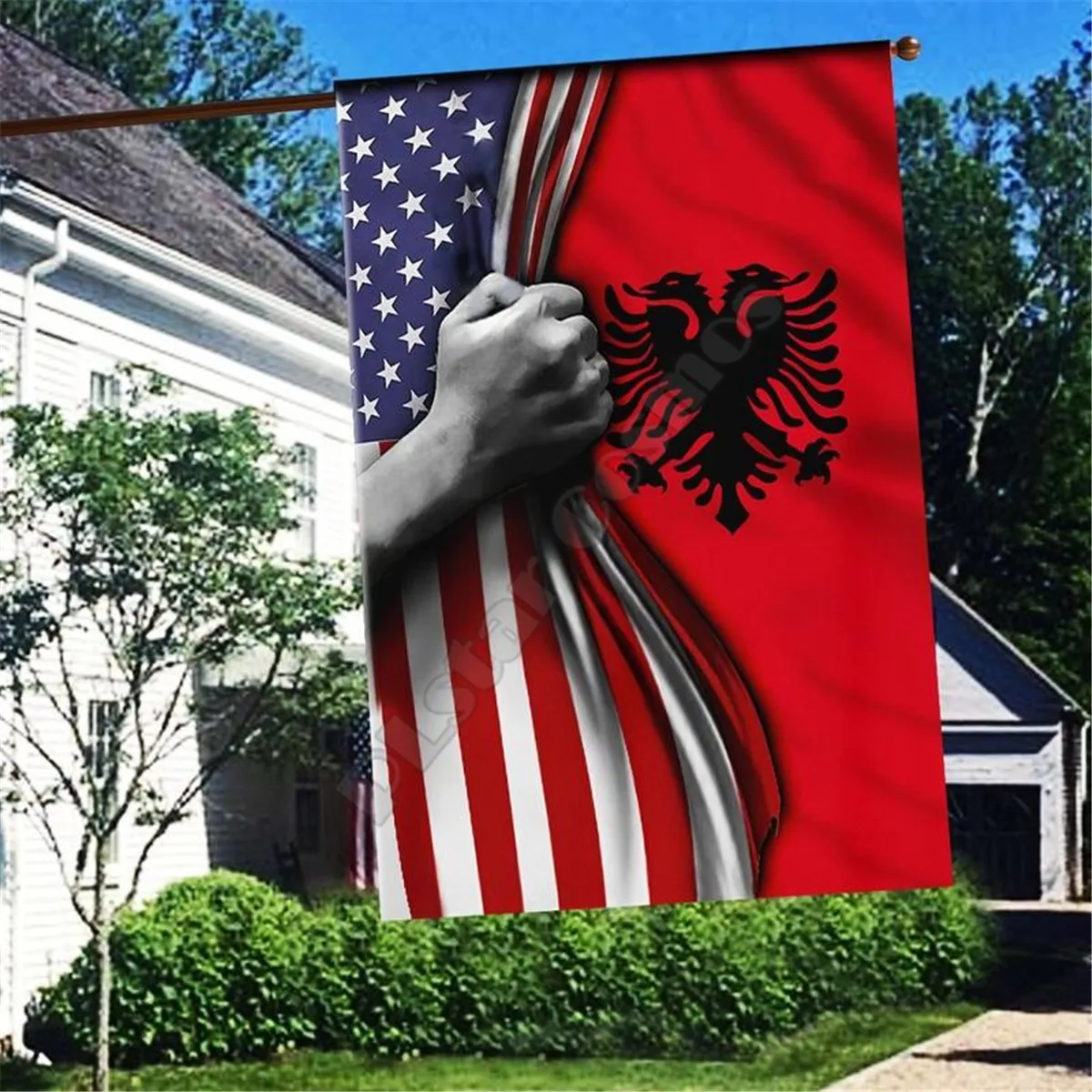 

Albania America Flag 3D Full Printing Garden Flags Hanging House Decoration