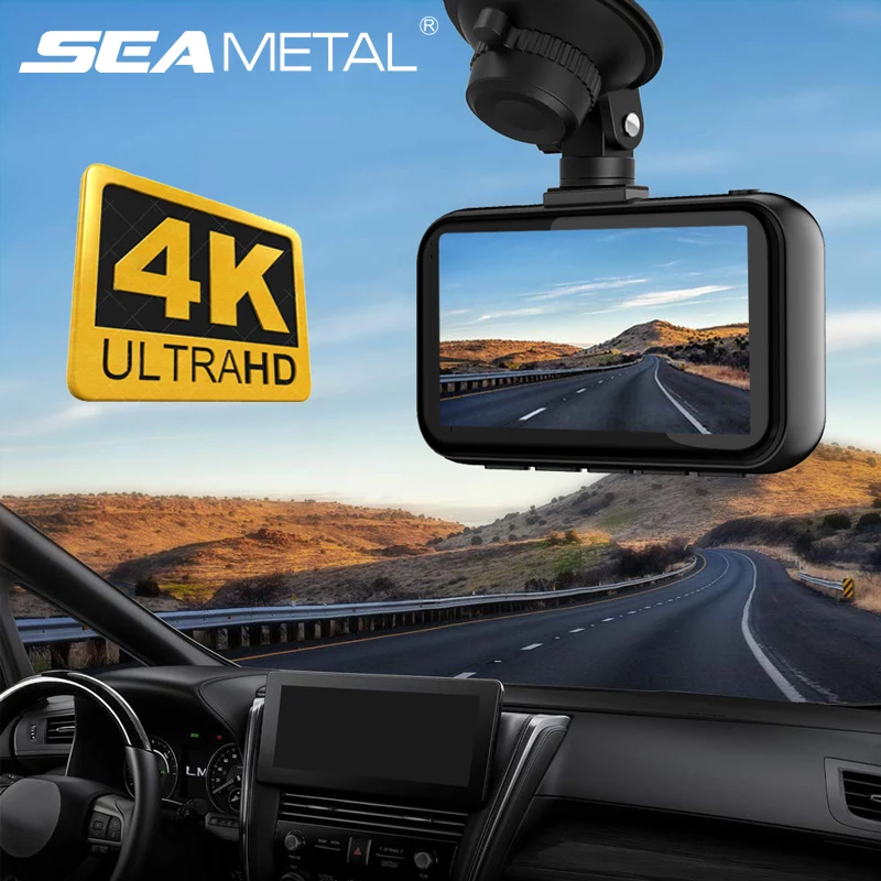 

Видеорегистратор Mini Dash Cam 4K UHD Sony IMX335, с 3-дюймовым экраном, с датчиком движения и 24 часовым режимом парковки