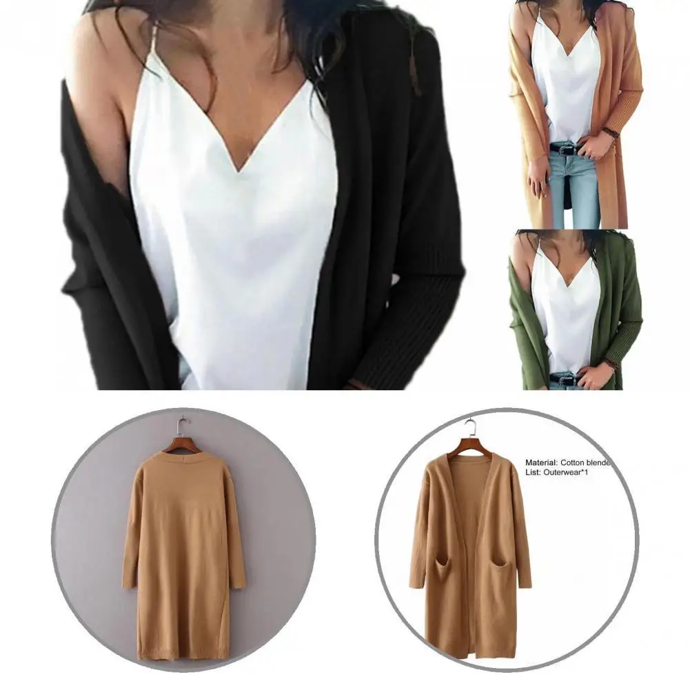 

Knitted Autumn Winter Solid Color V Neck Cardigan Sweater for Office