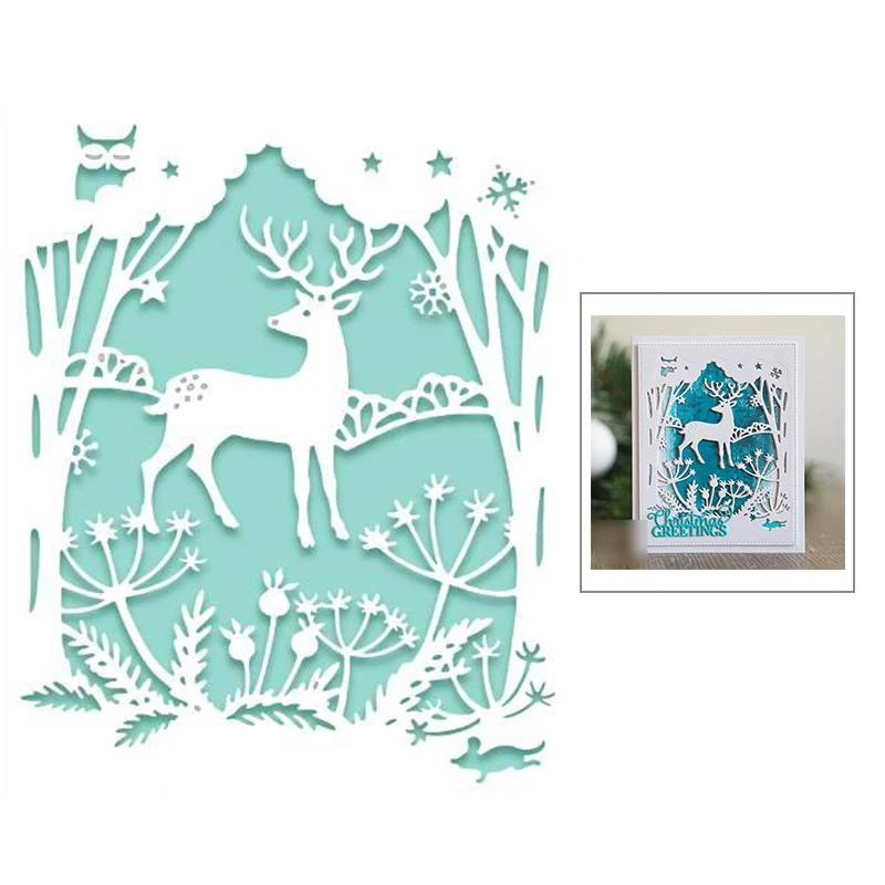 

2021 New Christmas Animals Elk Metal Cutting Dies For DIY Craft Making Paper Greeting Card Background and Scrapbooking No Stamps
